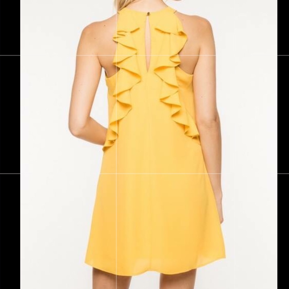 Everly Ruffle back yellow dress